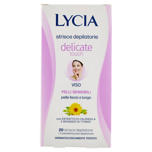 Lycia delicate touch strisce depilatorie Viso Pelli Sensibili 20 strisce + 4 salviettine (25533914)