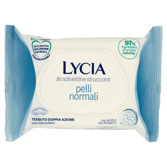 Lycia salviettine struccanti pelli normali con Acido Ialuronico 20 pz (25534012)