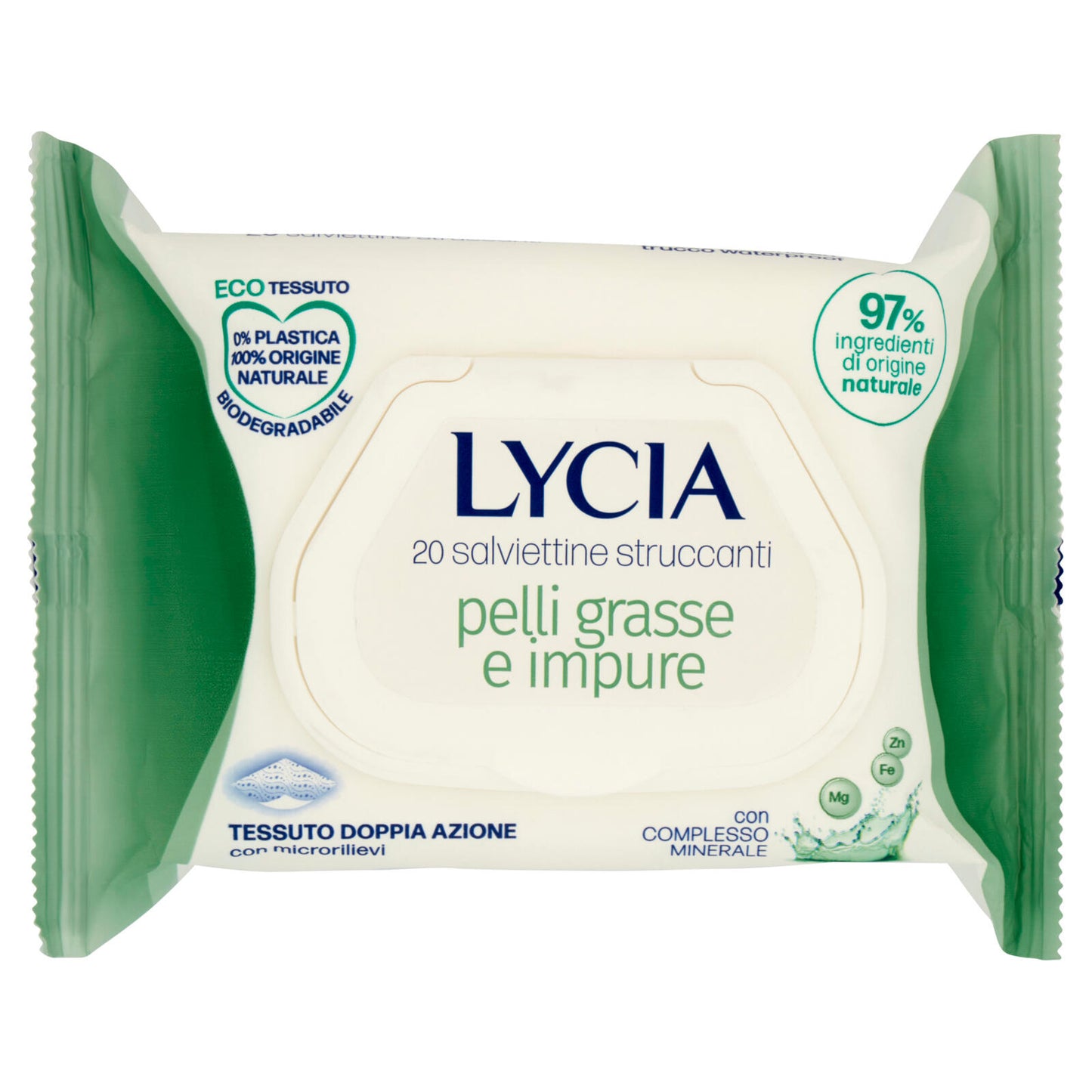 Lycia salviettine struccanti pelli grasse e impure con Complesso Minerale 20 pz (25534009)