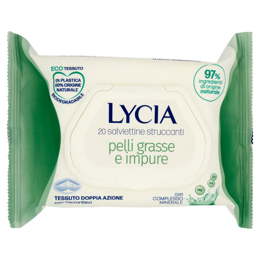 Lycia salviettine struccanti pelli grasse e impure con Complesso Minerale 20 pz (25534009)