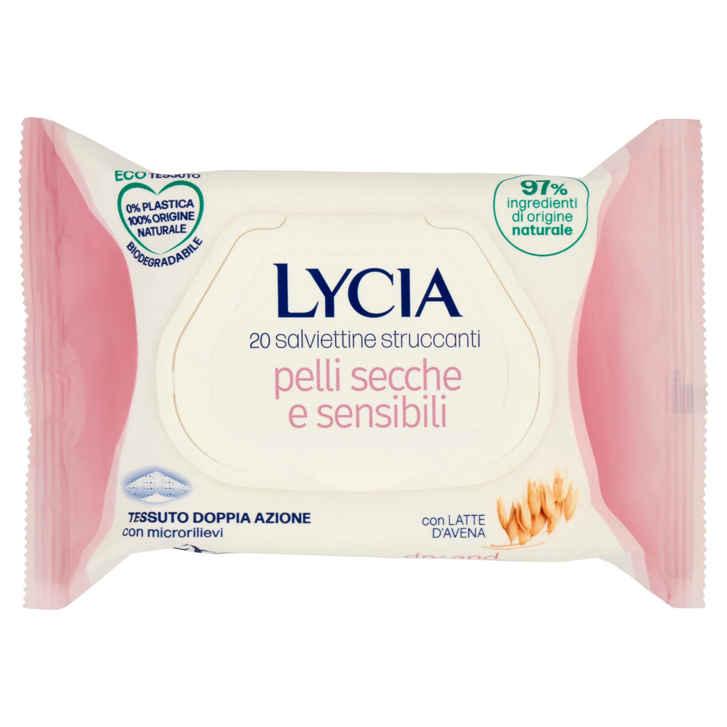 Lycia salviette struccanti pelli secche e sensibili con Latte d'Avena 20 pz (25534003)