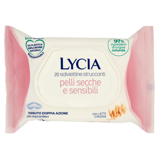 Lycia salviette struccanti pelli secche e sensibili con Latte d'Avena 20 pz (25534003)
