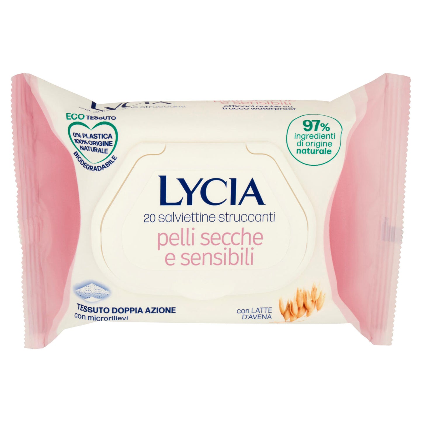 Lycia salviette struccanti pelli secche e sensibili con Latte d'Avena 20 pz (25534004)