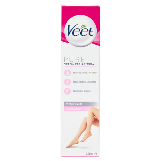 Veet Pure Crema Depilatoria Silk e Fresh Technology Pelli Normali, 200ml (25613331)
