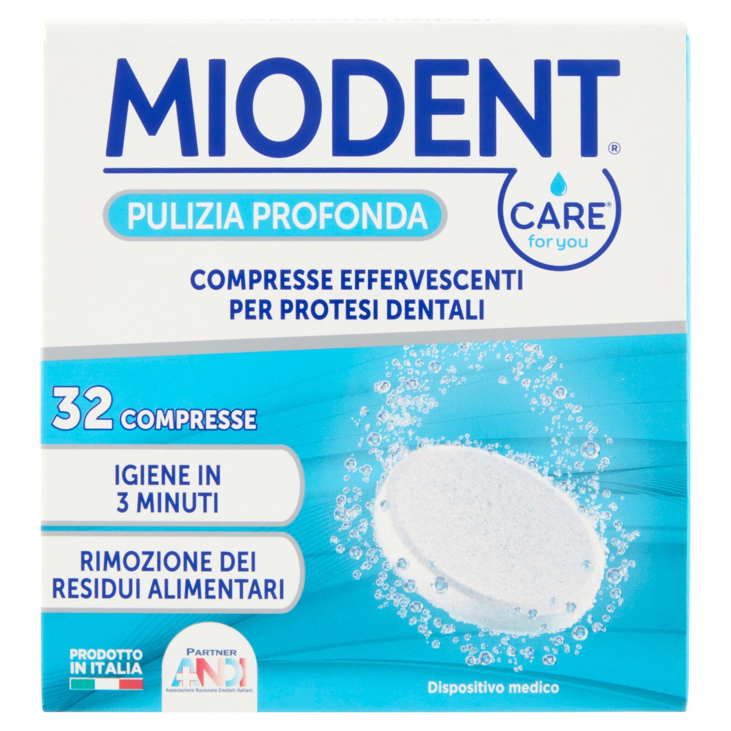 Miodent Care for you Pulizia Profonda Compresse Effervescenti per Protesi Dentali 32 pz (25562030)