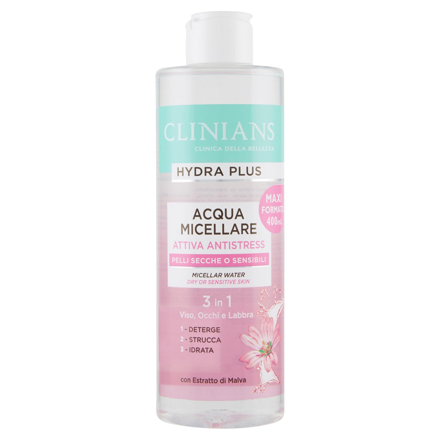 Clinians Hydra Plus Acqua Micellare Attiva Antistress Pelli Secche o Sensibili 400 mL (25523030)