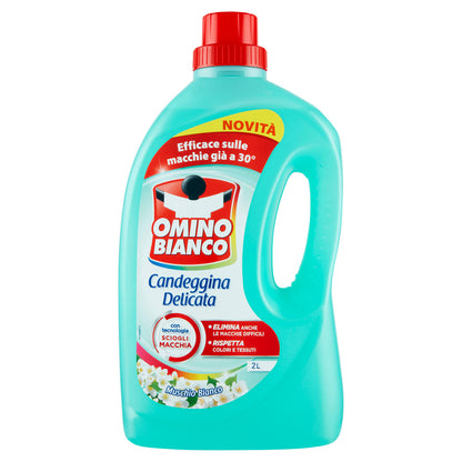 Omino Bianco, Candeggina Delicata, Elimina le Macchie e rispetta Colori, Muschio Bianco, 2000ml (25566793)
