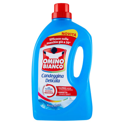 Omino Bianco, Candeggina Delicata, Elimina le Macchie e Rispetta i Colori, Brezza Marina, 2000ml (25566802)