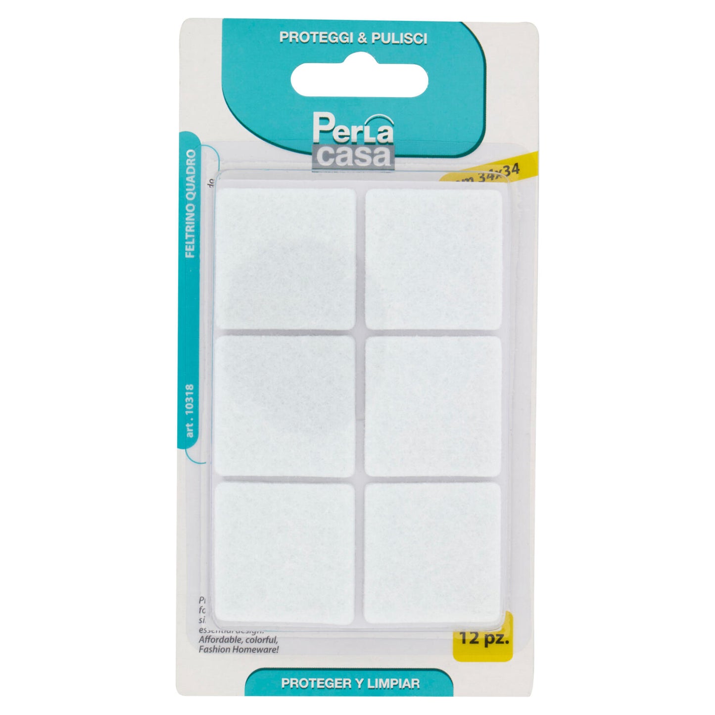 PerLa casa Proteggi & Pulisci Feltrino Quadro mm 34x34 12 pz (25578104)