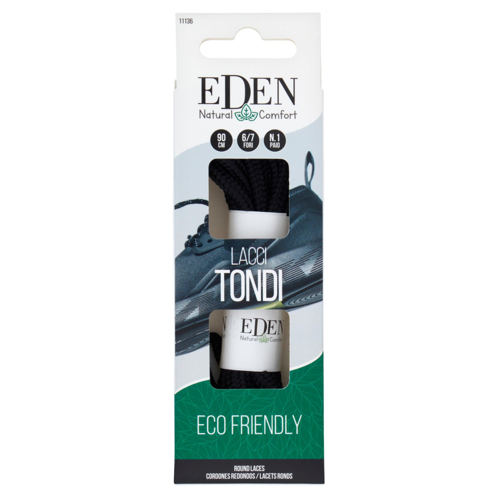 Eden Natural Comfort Lacci Tondi 90 cm 6/7 Fori 1 Paio (25525906)
