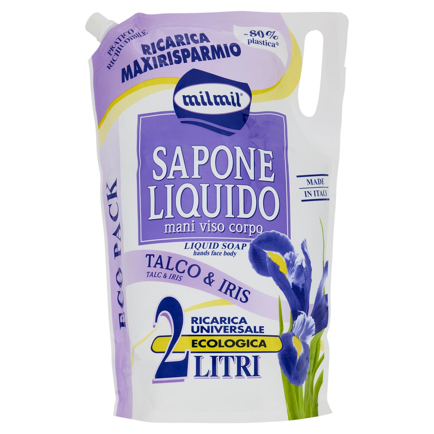 milmil Sapone Liquido Talco & Iris Ricarica Universale Ecologica 2 Litri (25561823)