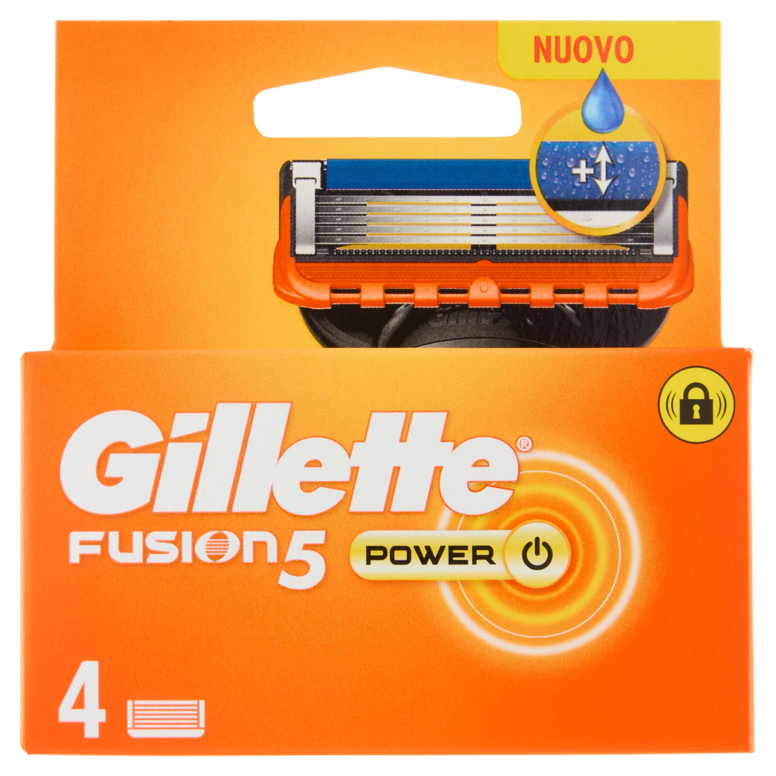 Gillette Fusion5 Power Lamette di ricambio per Rasoio da Uomo, 4 Ricariche (25530536)