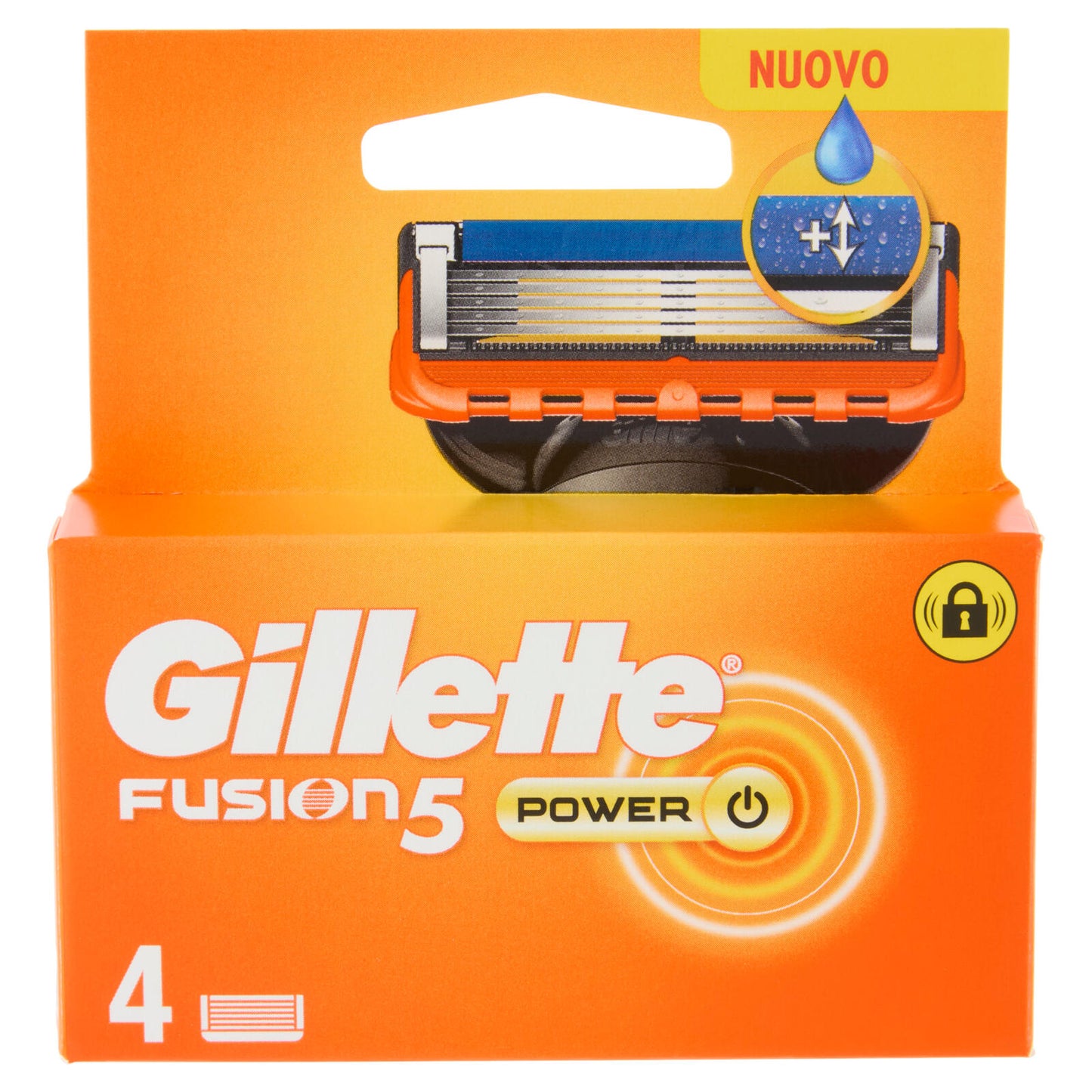 Gillette Fusion5 Power Lamette di ricambio per Rasoio da Uomo, 4 Ricariche (25530537)