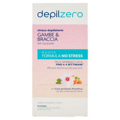 depilzero strisce depilatorie Gambe & Braccia 20 Strisce + 4 Salviettine (25525154)