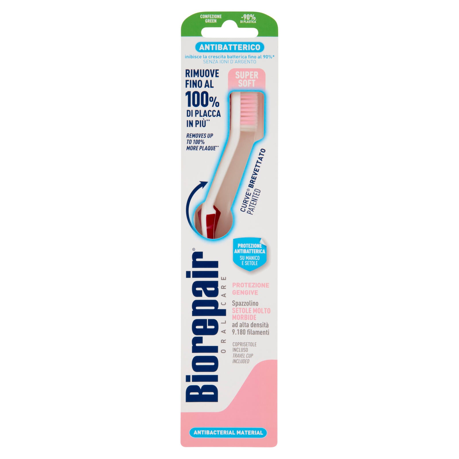 Biorepair Curve Protezione Gengive Spazzolino Setole Molto Morbide Antibatterico (25520711)
