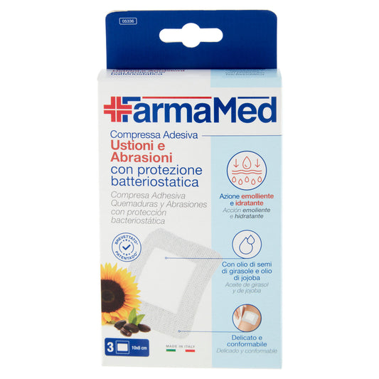 FarmaMed Compressa Adesiva Ustioni e Abrasioni con protezione batteriostatica 3 pz (25528544)