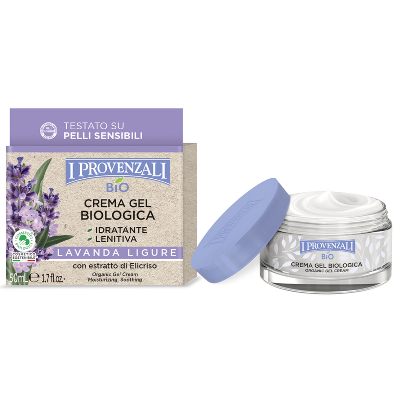 I PROVENZALI - Crema Gel Viso Biologica Idratante Lenitiva Lavanda Ligure - 50 ml (25531103)