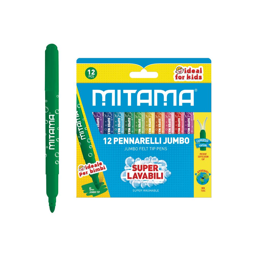 Mitama Pennarelli Jumbo Super Lavabili, punta Maxi, Scat. 12  pz (25562124)