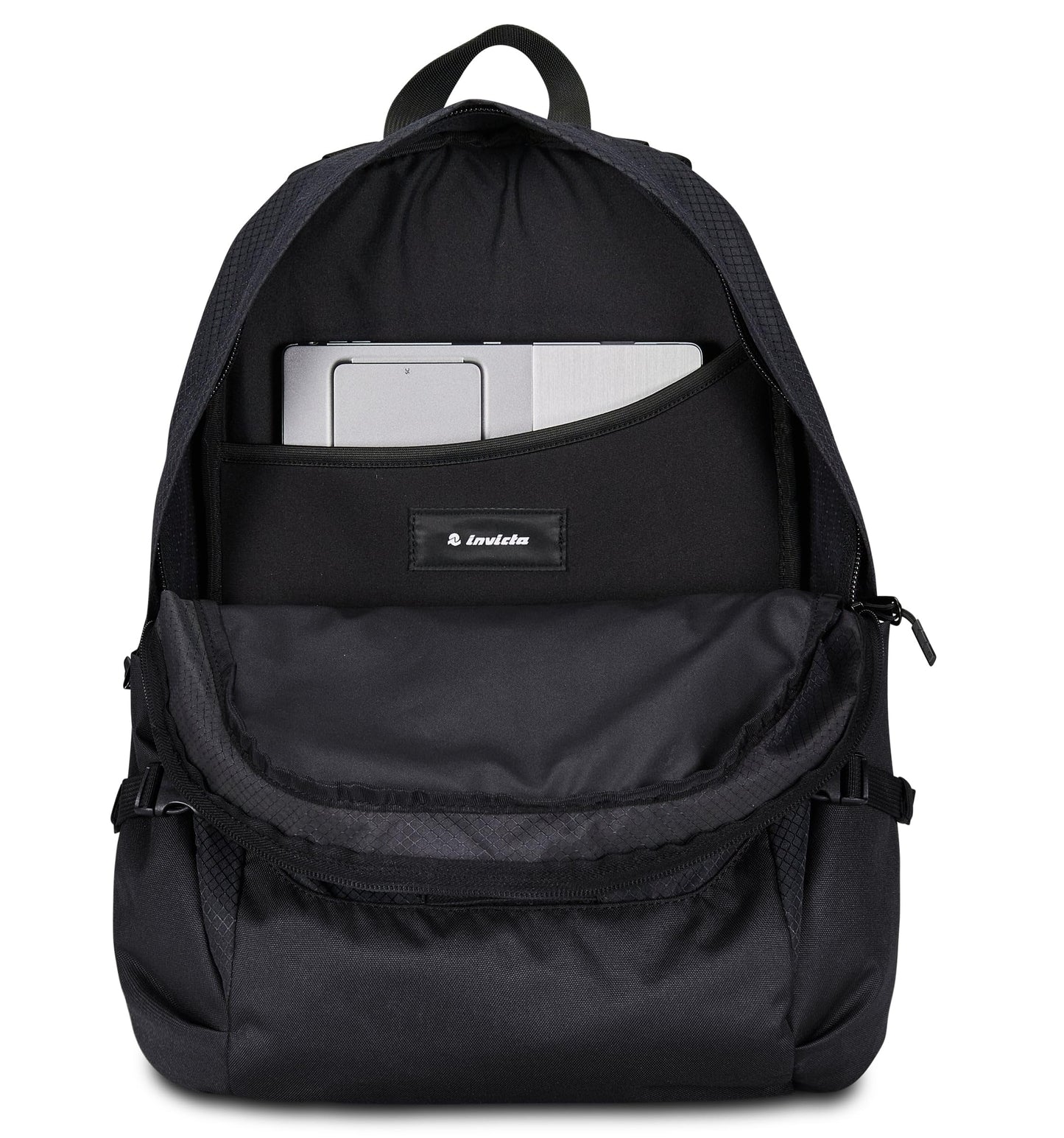 Invicta Zaino Ufficio Invict-Act Plus Fibra Ottica, Nero, Doppio Scomparto Con Tasca PC, Tasca Borraccia, Tasca Con Organizer, Cinghia Vita, Nastri Torace e Regolazione Volume, Zaino Viaggio (25615199)