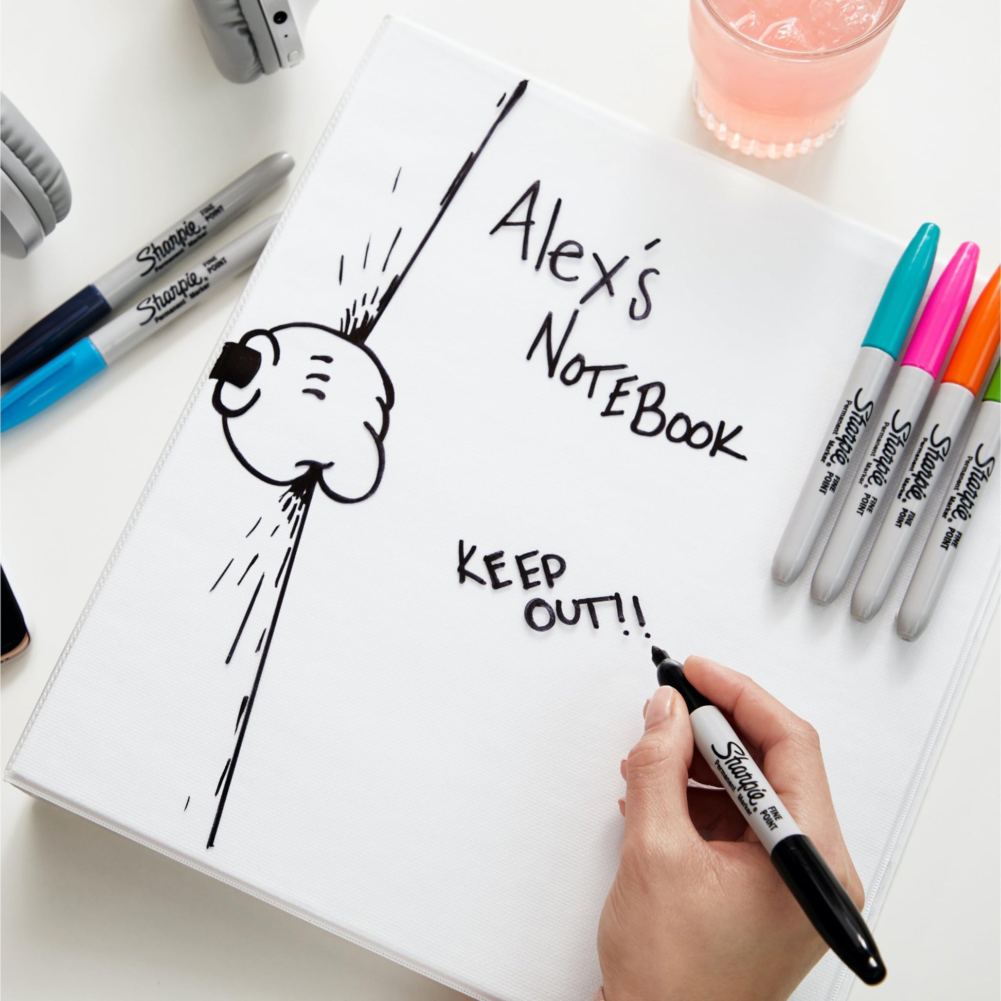 SHARPIE Pennarelli Indelebili, Punta Fine, Confezione da 4, Colori Classici Assortiti (25602899)