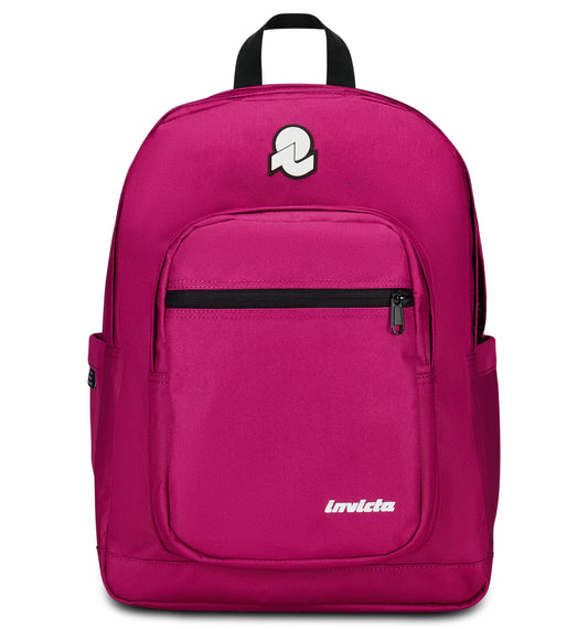 Invicta Zaino Scuola Jelek Plain, Fucsia, Zaino Doppio Scomparto Super Capiente Con Tasca Porta PC o Tablet, Tasca Porta Borraccia e Tasca Con Organizer, Medie, Superiori e Viaggio, Donna Ragazza (25615224)