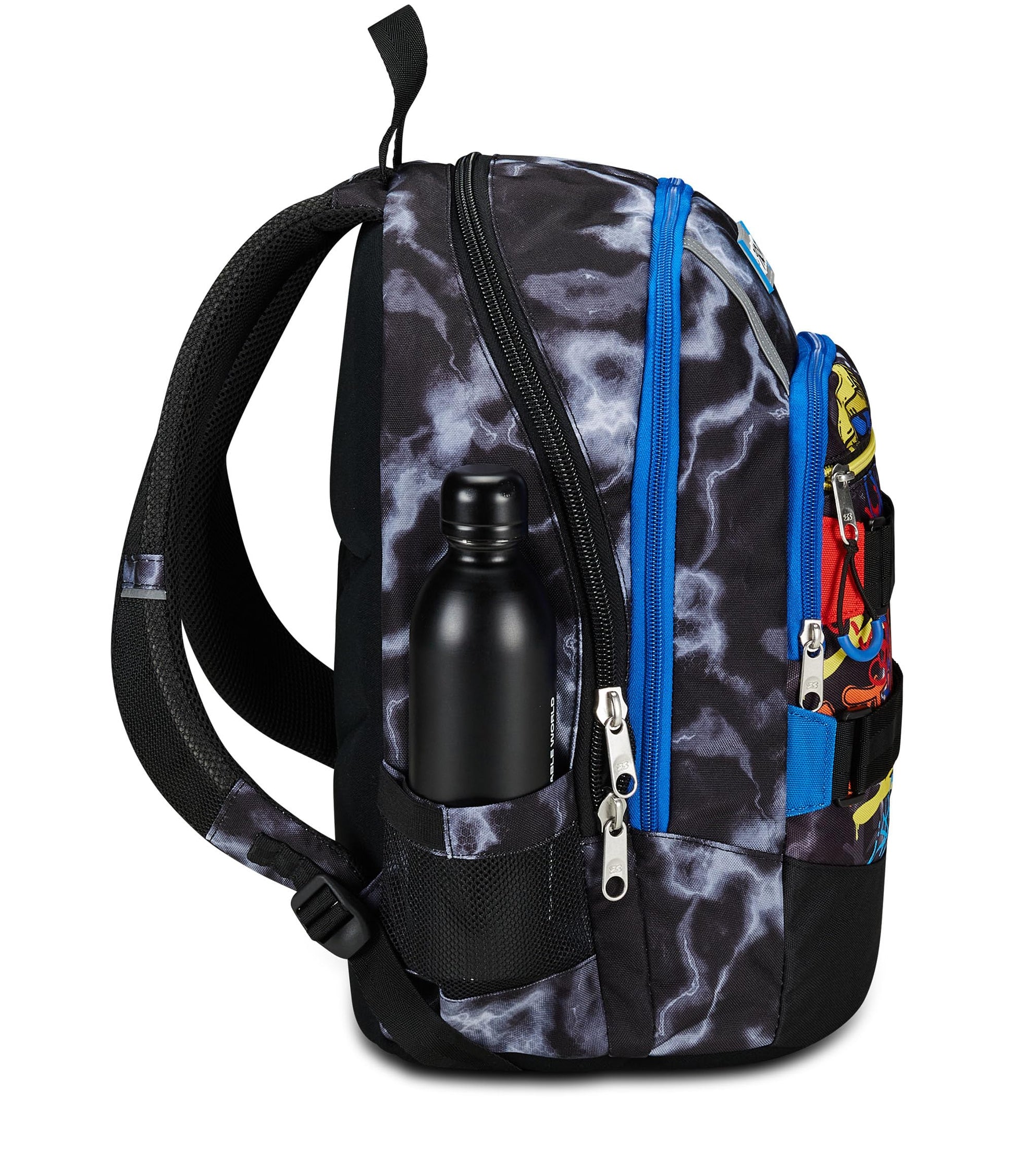 SEVEN Zaino Scuola Advanced, Nero Giallo, Mark On Boy, Zaino Doppio Scomparto Con Tasca Porta PC o Tablet, Tasca Porta Borraccia e Organizer, Zaino Scuole Medie e Superiori, Bambino Ragazzo (25599078)