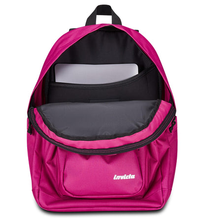 Invicta Zaino Scuola Jelek Plain, Fucsia, Zaino Doppio Scomparto Super Capiente Con Tasca Porta PC o Tablet, Tasca Porta Borraccia e Tasca Con Organizer, Medie, Superiori e Viaggio, Donna Ragazza (25615229)