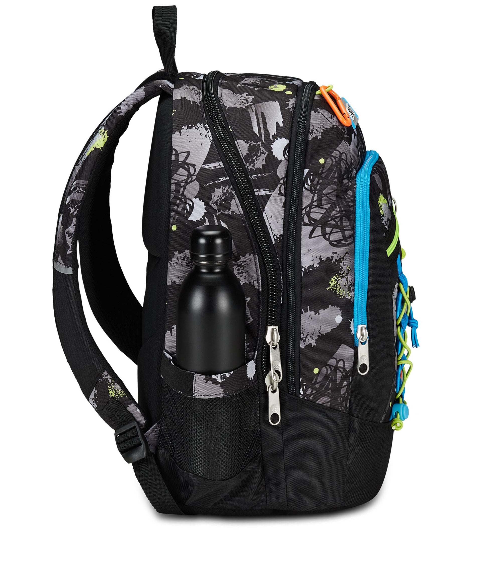 SEVEN Zaino Scuola Advanced, Nero Grigio, Feeling Me, Zaino Doppio Scomparto Con Tasca Porta PC o Tablet, Tasca Porta Borraccia e Organizer, Zaino Scuole Medie e Superiori, Bambino Ragazzo (25599229)