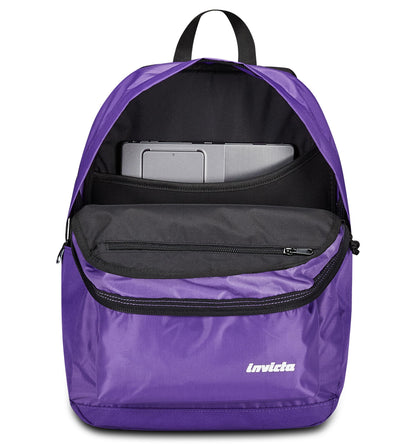 Invicta Zaino Scuola Carlson Plain, Viola, Zaino Mono Scomparto Con Tasca Porta PC o Tablet e Tasca Porta Borraccia, Zaino Superiori, Università e Viaggio, Ragazza Donna (25615156)
