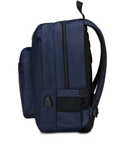 SEVEN Zaino Scuola Freethink, Blu, Unisex, Zaino Doppio Scomparto Con Supporto USB, Tasca Porta PC o Tablet e Tasca Porta Borraccia, Zaino Medie e Superiori (25600974)
