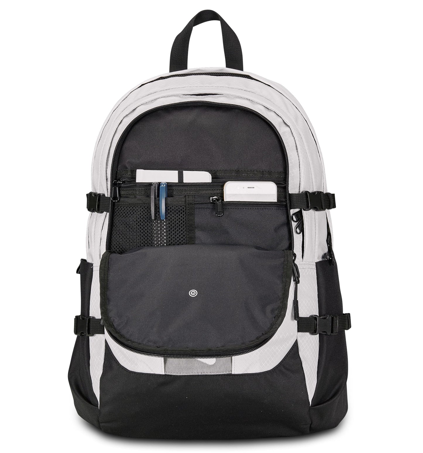 Invicta Zaino Ufficio Invict-Act Plus Fibra Ottica, Grigio, Doppio Scomparto Con Tasca PC, Tasca Borraccia, Tasca Con Organizer, Cinghia Vita, Nastri Torace e Regolazione Volume, Zaino Viaggio (25615189)