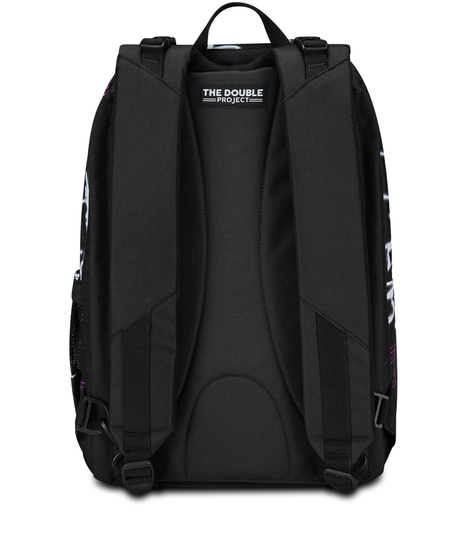 Seven Zaino Scuola Reversibile The Double, Nero Viola, Ledcontour, 2 in 1, Zaino Mono Scomparto Con Auricolari Earphones Wireless Led, Tasca Porta Borraccia e Markers, Zaino Medie e Superiori, Ragazza (25602334)
