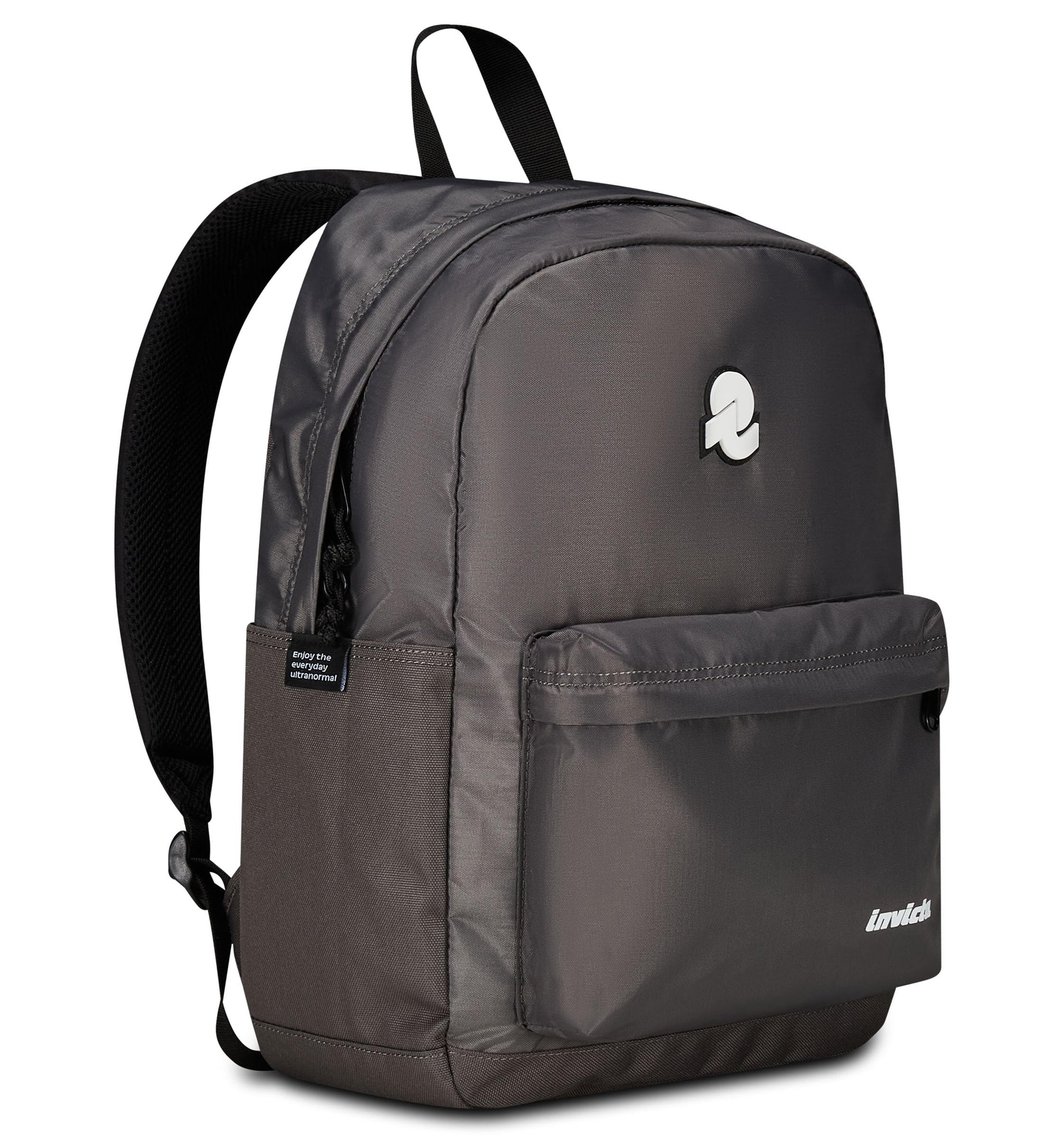 Invicta Zaino Scuola Carlson Plain, Grigio, Zaino Mono Scomparto Con Tasca Porta PC o Tablet e Tasca Porta Borraccia, Zaino Superiori, Università e Viaggio, Unisex (25615158)