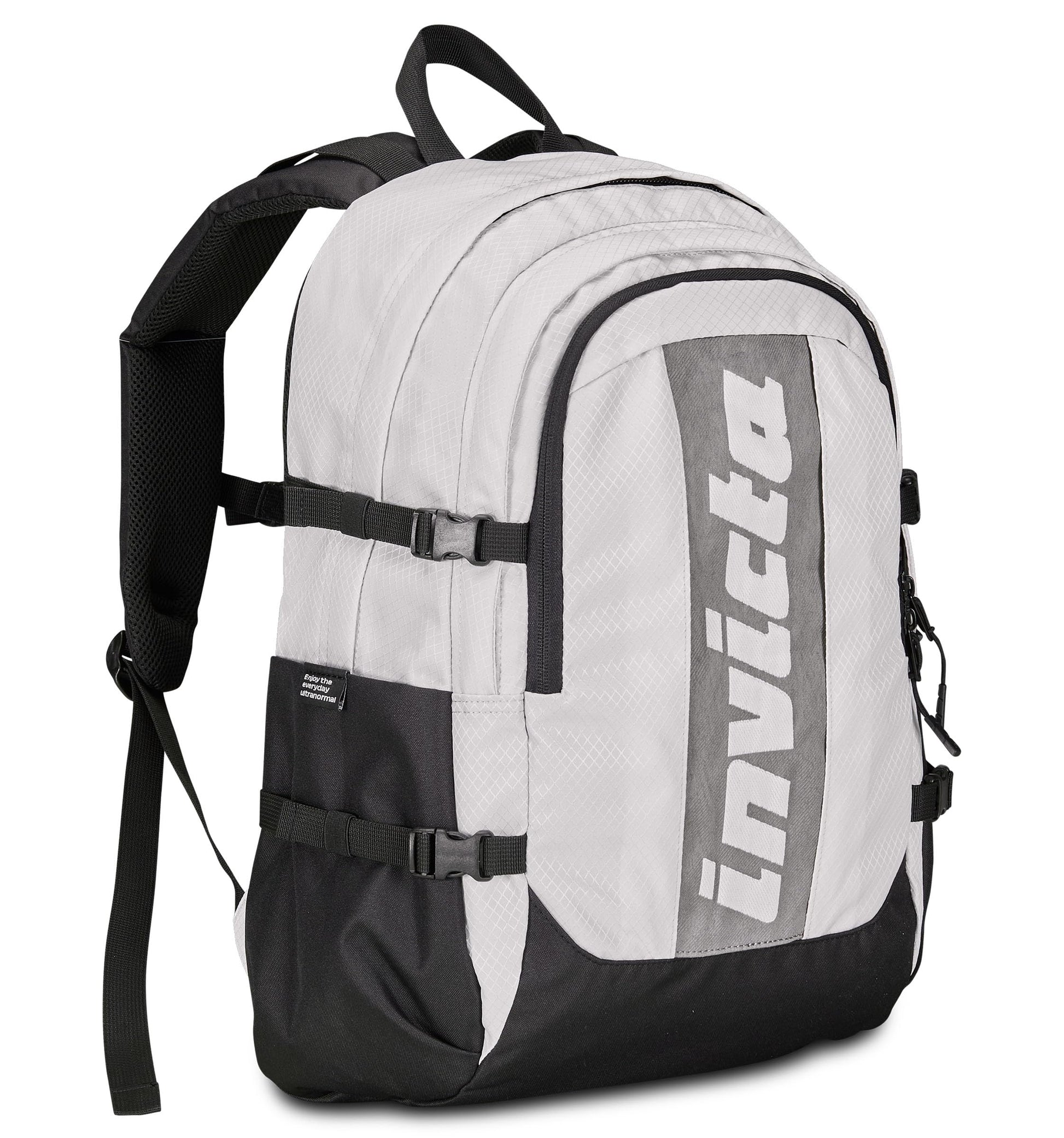 Invicta Zaino Ufficio Invict-Act Plus Fibra Ottica, Grigio, Doppio Scomparto Con Tasca PC, Tasca Borraccia, Tasca Con Organizer, Cinghia Vita, Nastri Torace e Regolazione Volume, Zaino Viaggio (25615185)