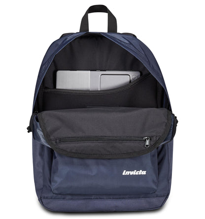 Invicta Zaino Scuola Carlson Plain, Blu, Zaino Mono Scomparto Con Tasca Porta PC o Tablet e Tasca Porta Borraccia, Zaino Superiori, Università e Viaggio, Unisex (25615170)