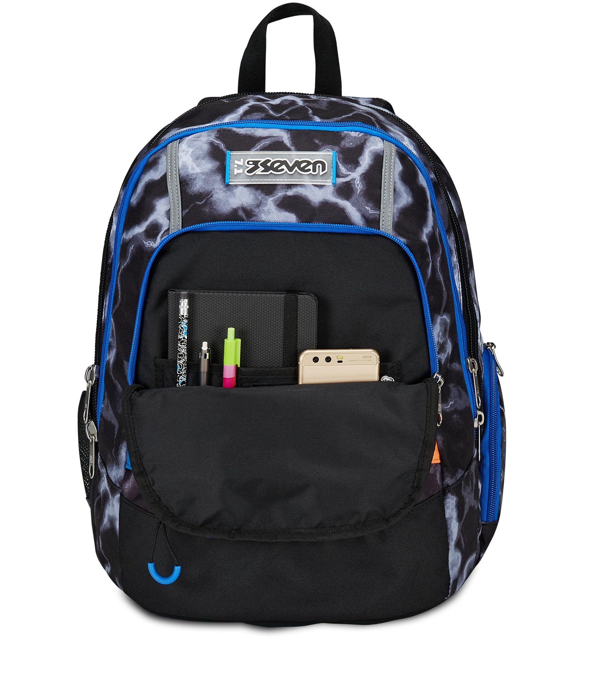 SEVEN Zaino Scuola Advanced, Nero Giallo, Mark On Boy, Zaino Doppio Scomparto Con Tasca Porta PC o Tablet, Tasca Porta Borraccia e Organizer, Zaino Scuole Medie e Superiori, Bambino Ragazzo (25599079)