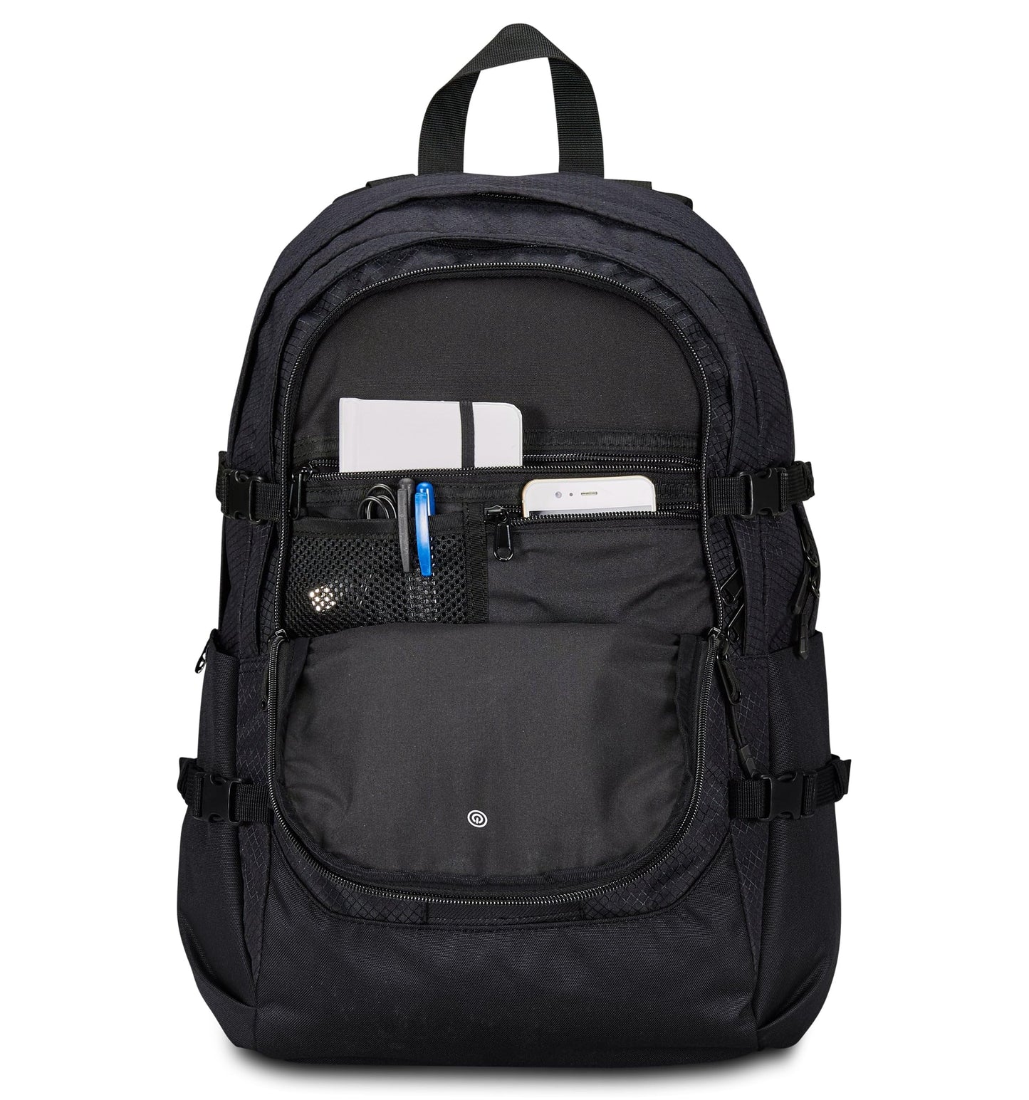 Invicta Zaino Ufficio Invict-Act Plus Fibra Ottica, Nero, Doppio Scomparto Con Tasca PC, Tasca Borraccia, Tasca Con Organizer, Cinghia Vita, Nastri Torace e Regolazione Volume, Zaino Viaggio (25615198)
