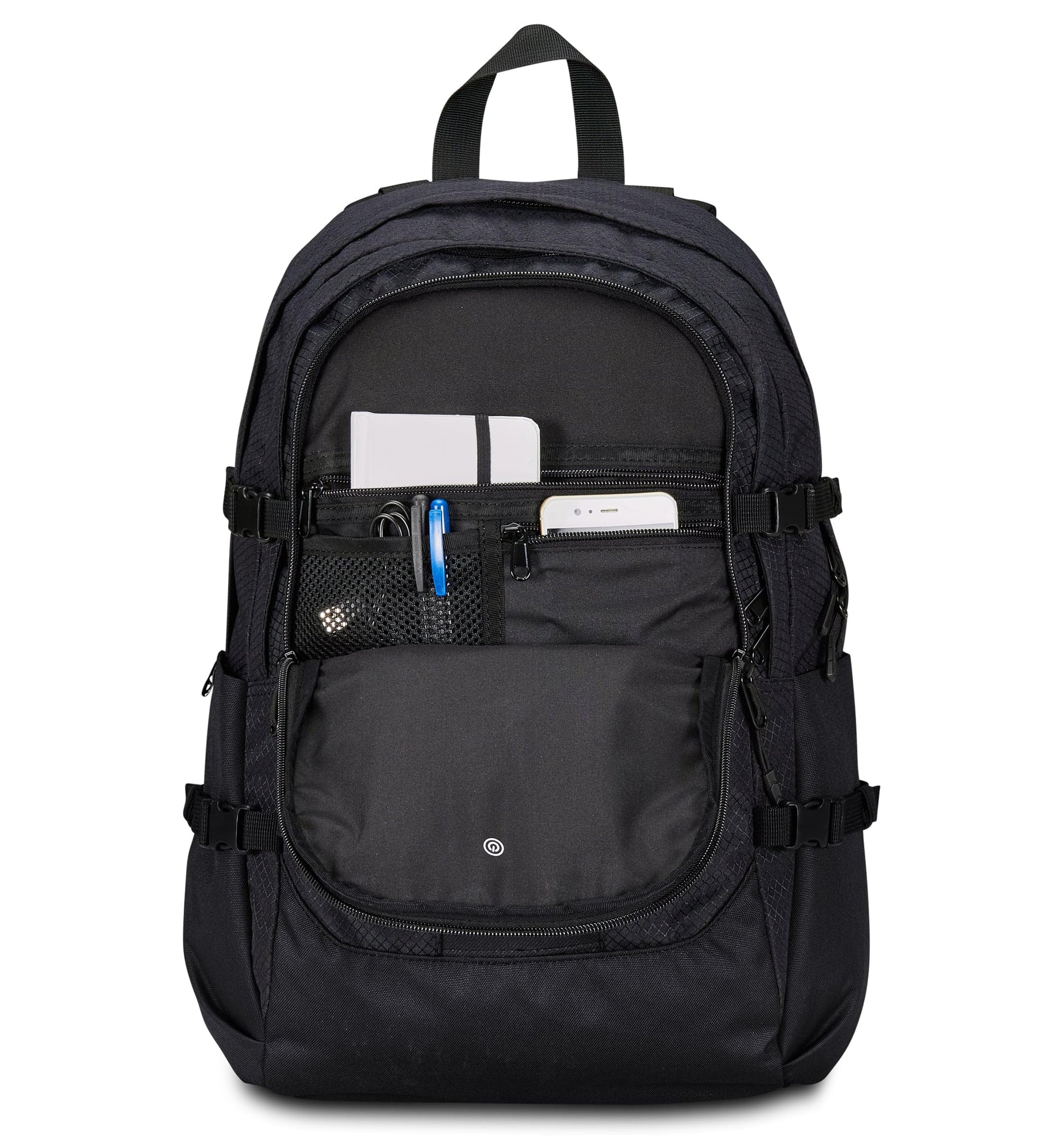 Invicta Zaino Ufficio Invict-Act Plus Fibra Ottica, Nero, Doppio Scomparto Con Tasca PC, Tasca Borraccia, Tasca Con Organizer, Cinghia Vita, Nastri Torace e Regolazione Volume, Zaino Viaggio (25615198)