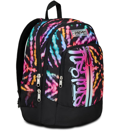 SEVEN Zaino Scuola Advanced, Nero Fucsia, Multi-Shade Girl, Zaino Doppio Scomparto Con Cassa Speaker Wireless Su Spallaccio, Tasca Porta PC o Tablet, Tasca Porta Borraccia e Organizer, Zaino Scuole (25599069)