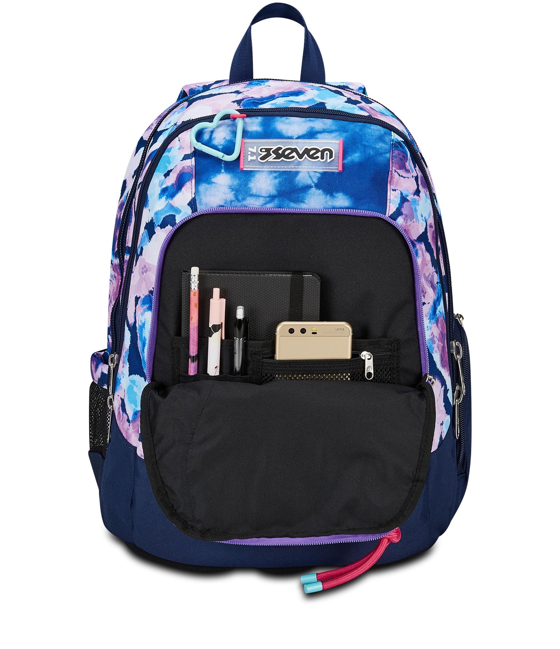 SEVEN Zaino Scuola Advanced, Viola Fucsia, Custom Cloud, Zaino Doppio Scomparto Con Tasca Porta PC o Tablet, Tasca Porta Borraccia e Organizer, Zaino Scuole Medie e Superiori, Bambina Ragazza (25599730)