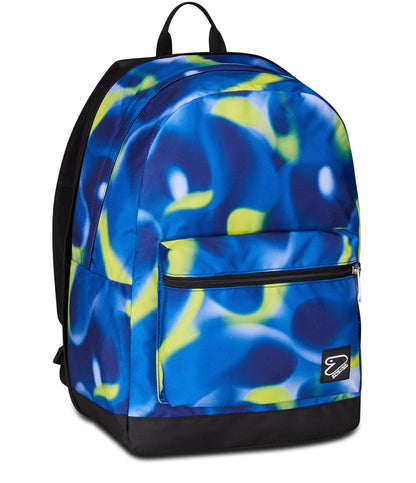 SEVEN Zaino Scuola Reversibile New The Double, Shadow Up, Blu Verde, Zaino Mono Scomparto Con Auricolari Earphones Wireless Led, Tasca PC, Tasca Borraccia e Markers, Zaino Medie Superiori Ragazzo (25615392)