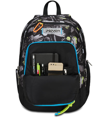 SEVEN Zaino Scuola Advanced, Nero Grigio, Feeling Me, Zaino Doppio Scomparto Con Tasca Porta PC o Tablet, Tasca Porta Borraccia e Organizer, Zaino Scuole Medie e Superiori, Bambino Ragazzo (25599230)