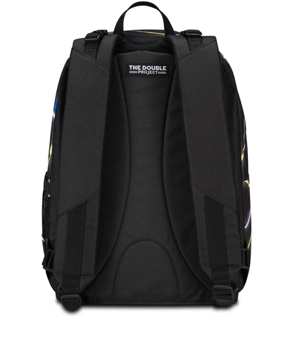 SEVEN Zaino Scuola Reversibile The Double, Nero Blu, Sideglass, 2 in 1, Zaino Mono Scomparto Con Auricolari Earphones Wireless Led, Tasca Porta Borraccia e Markers, Zaino Medie e Superiori, Ragazzo (25602199)