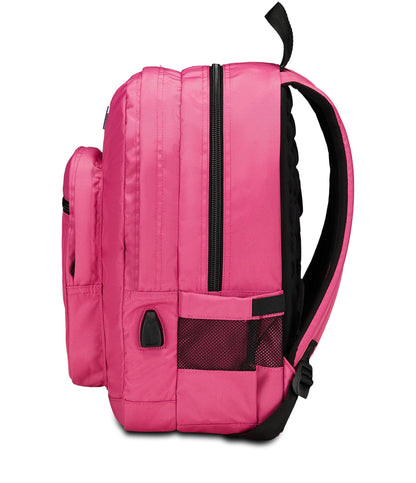 SEVEN Zaino Scuola Freethink, Fucsia, Unisex, Zaino Doppio Scomparto Con Supporto USB, Tasca Porta PC o Tablet e Tasca Porta Borraccia, Zaino Medie e Superiori (25601005)
