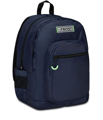 SEVEN Zaino Scuola Freethink, Blu, Unisex, Zaino Doppio Scomparto Con Supporto USB, Tasca Porta PC o Tablet e Tasca Porta Borraccia, Zaino Medie e Superiori (25600973)