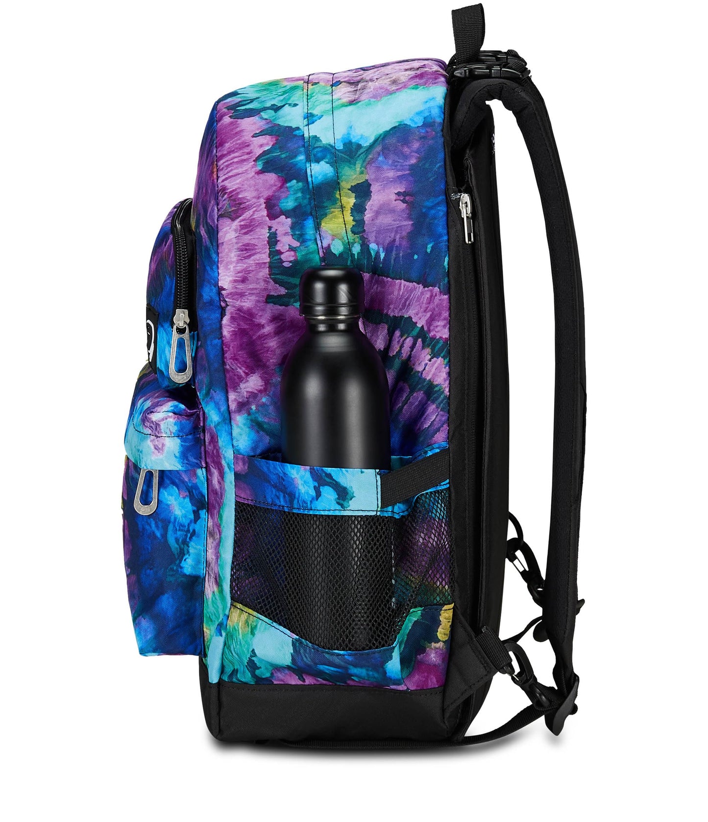 SEVEN Zaino Scuola Reversibile Pockets The Double, Viola Fucsia, Dyelight, Mono scomparto Multitasche, Con Auricolari Earphones Wireless Led, Tasca Borraccia e Markers, Zaino Medie Superiori, Ragazza (25602101)