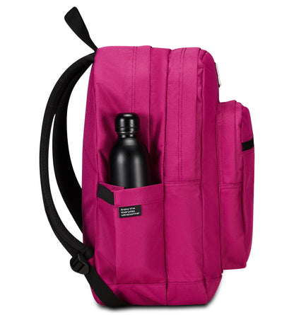 Invicta Zaino Scuola Jelek Plain, Fucsia, Zaino Doppio Scomparto Super Capiente Con Tasca Porta PC o Tablet, Tasca Porta Borraccia e Tasca Con Organizer, Medie, Superiori e Viaggio, Donna Ragazza (25615231)