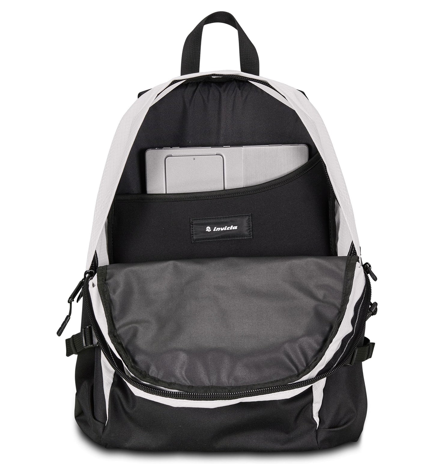 Invicta Zaino Ufficio Invict-Act Plus Fibra Ottica, Grigio, Doppio Scomparto Con Tasca PC, Tasca Borraccia, Tasca Con Organizer, Cinghia Vita, Nastri Torace e Regolazione Volume, Zaino Viaggio (25615190)