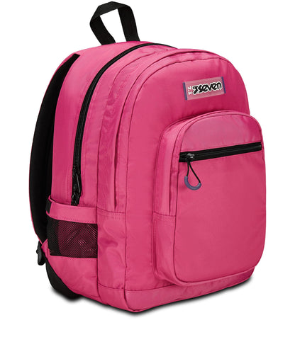 SEVEN Zaino Scuola Freethink, Fucsia, Unisex, Zaino Doppio Scomparto Con Supporto USB, Tasca Porta PC o Tablet e Tasca Porta Borraccia, Zaino Medie e Superiori (25601004)