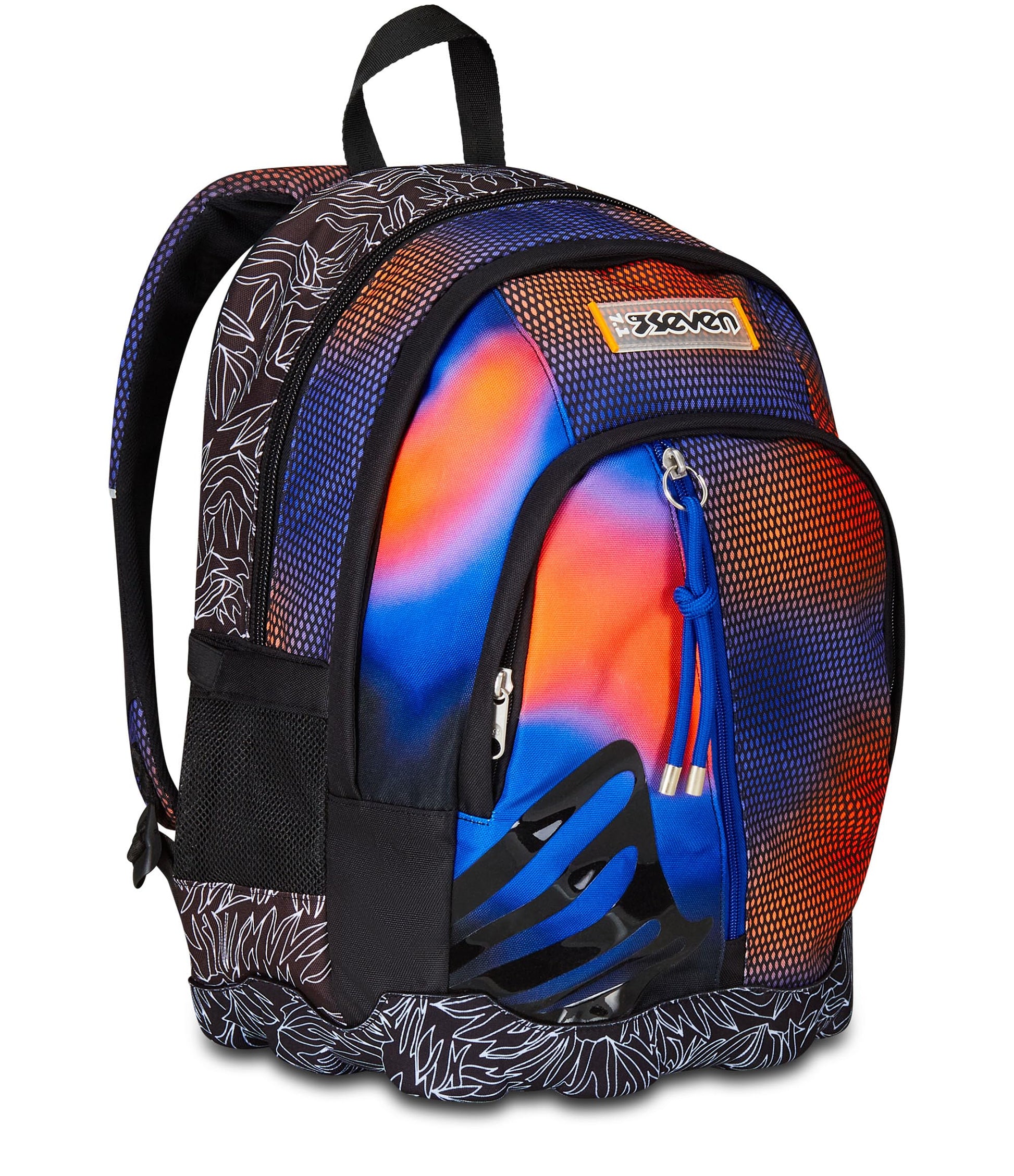 SEVEN Zaino Scuola Dual, Blu e Arancione, Shadefull Boy, Zaino Doppio Scomparto Con Tasca Porta PC o Tablet, Tasca Porta Borraccia e Organizer, Zaino Scuole Medie e Superiori, Bambino Ragazzo (25615321)